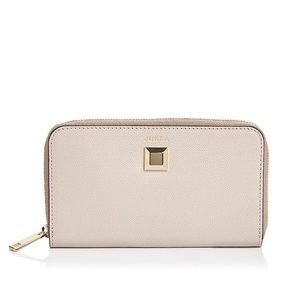 NWT Furla Mimi Slim Leather Zip Wallet Dalia Beige